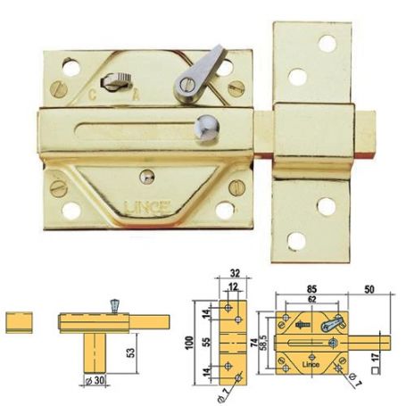 cerrojo lince 7930r antibumping reforzado - Protección de cerrojo de seguridad Lince 7930RHL