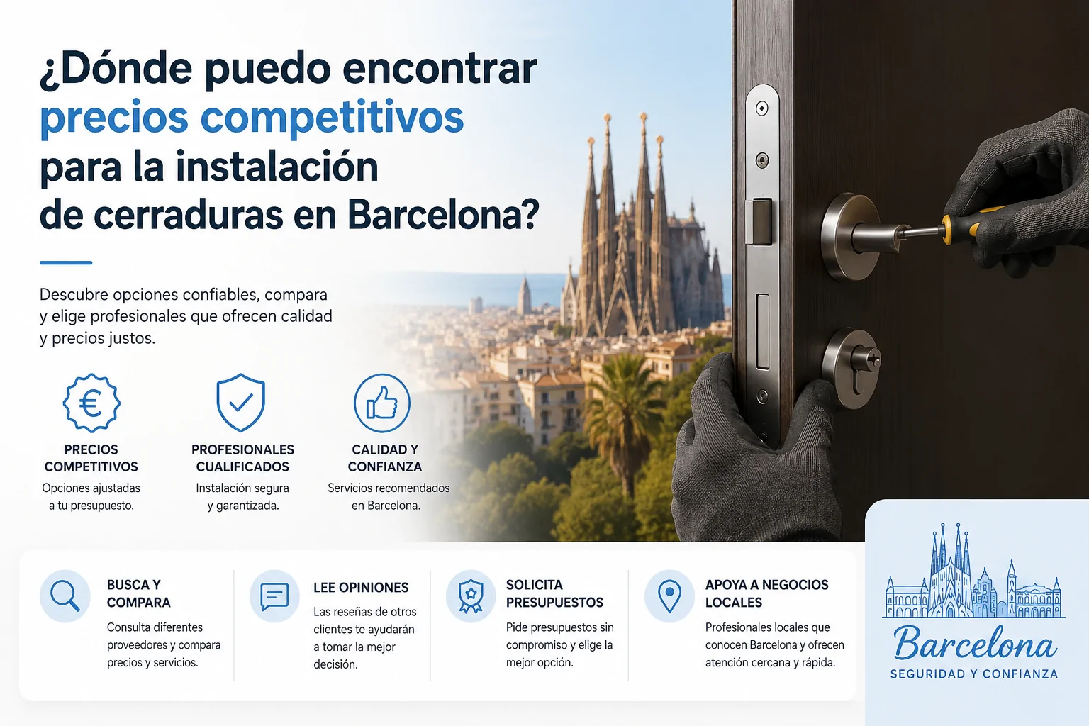 Donde puedo encontrar precios competitivos para la instalacion de cerraduras en Barcelona - Cerrajeros urgentes disponibles 24 horas en Barcelona baratos